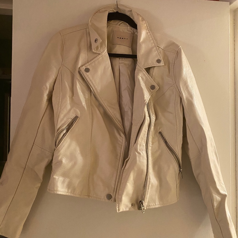 Blank NYC White Leather Jacket Large